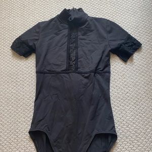 Black Lace Turtle Neck Leotard from Ainsle Wear